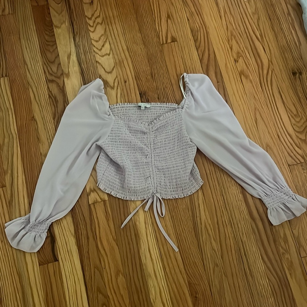 Lavender long sleeve crop top